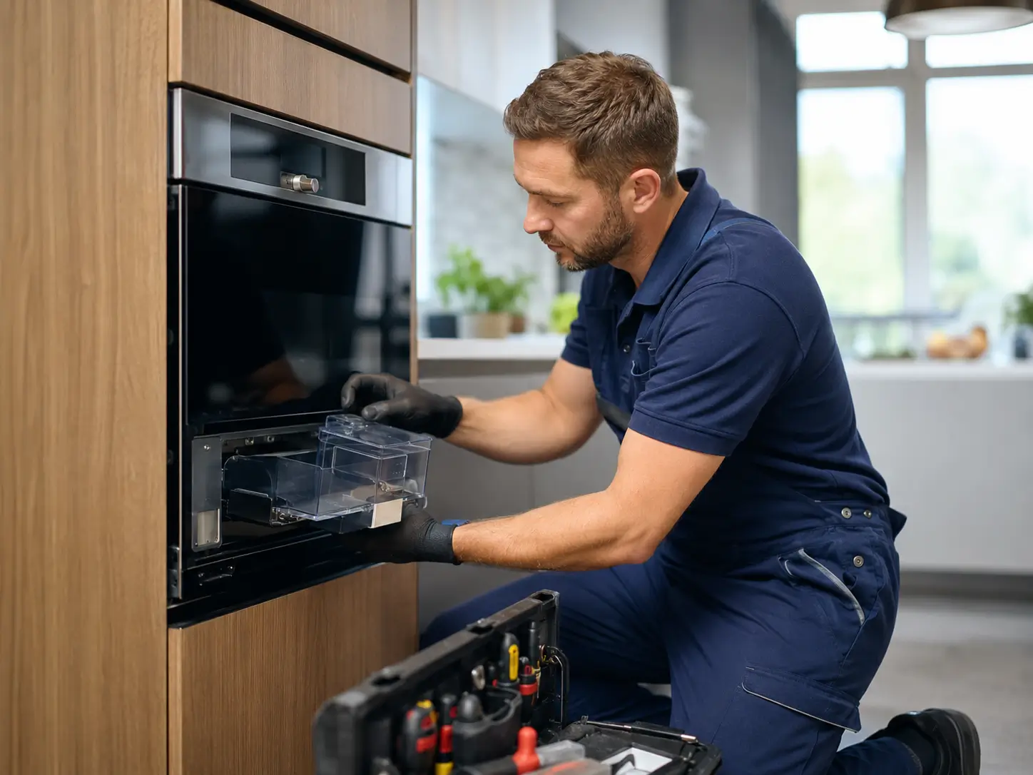 فني FixStove أثناء صيانة فرن بخار