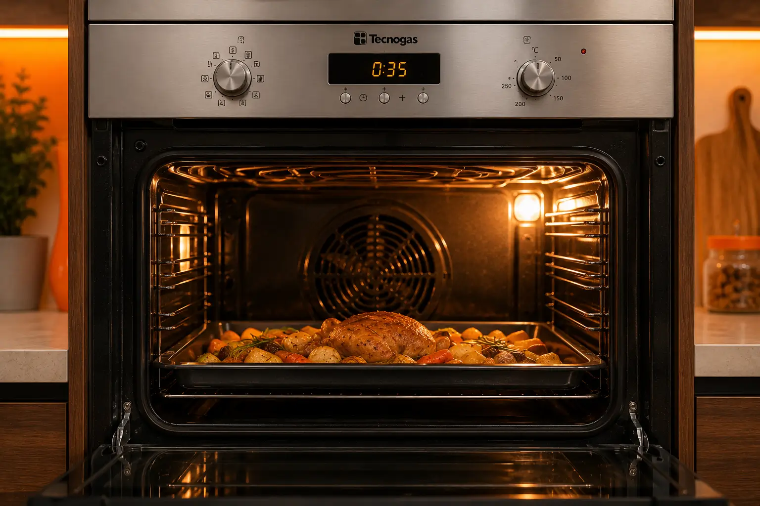 Tecnogas technician repairing an Italian Tecnogas oven