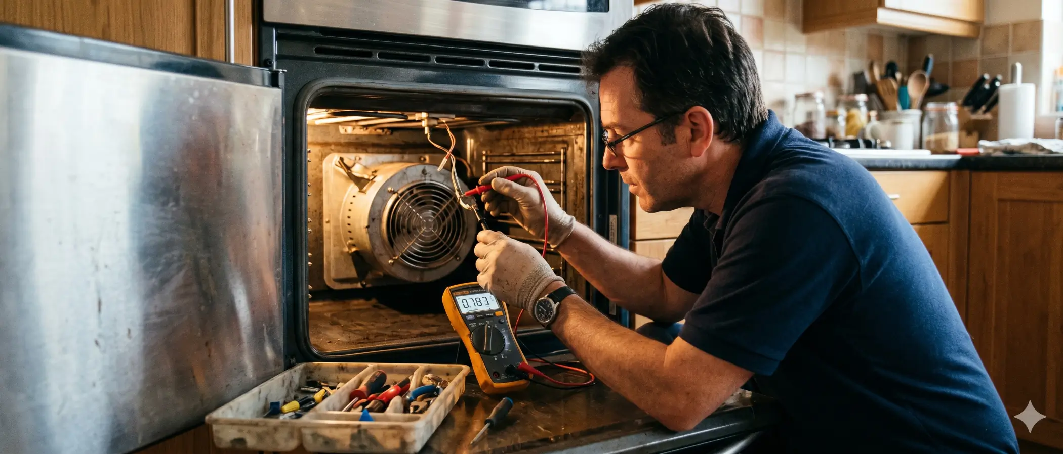 Diagnosing Universal oven faults — thermostat and fan